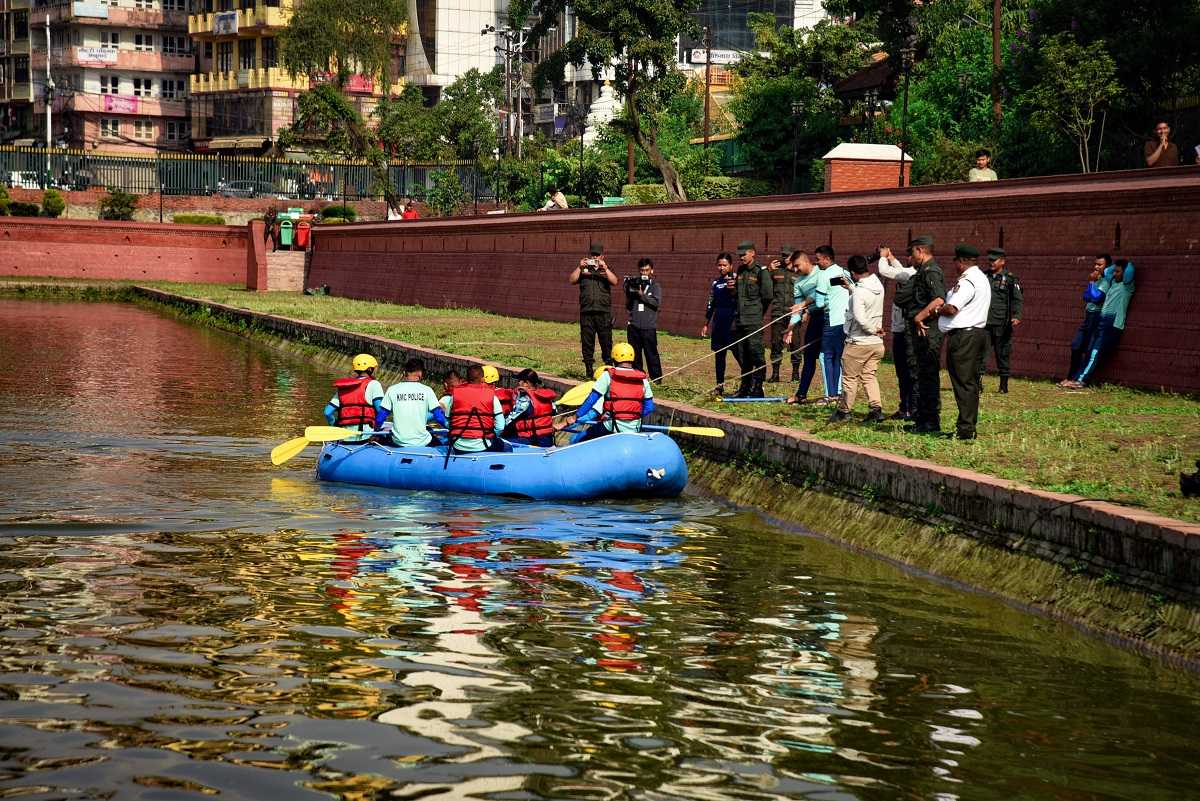 जल प्रकोप न्यूनीकरणका लागि नगर प्रहरीको उद्धार अभ्यास सम्पन्न